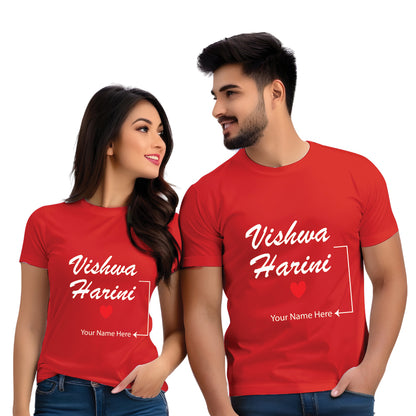 Name Customised Couple Tshirts