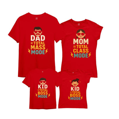 T shirts for family of 4 - Mass, Class, Boss Family Tees - Red