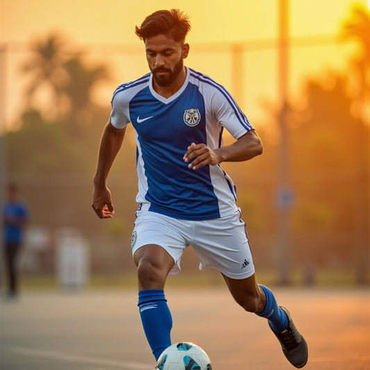 Customised Sports Jersey in Blue and White