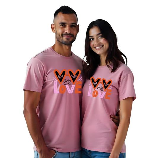 Two Hearts One Love Cute Couple Tshirts
