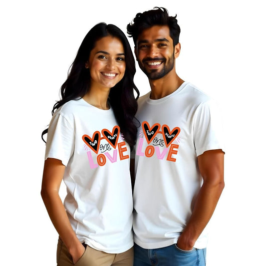 Two Hearts One Love Cute Couple Tshirts
