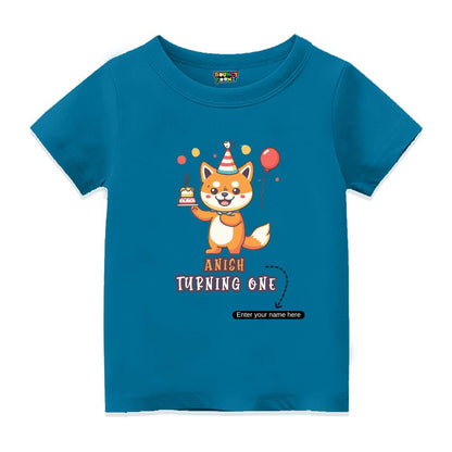 Turning One Kitty Kids Personalised Tshirts