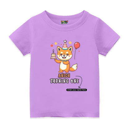 Turning One Kitty Kids Personalised Tshirts