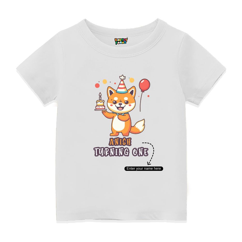 Turning One Kitty Kids Personalised Tshirts