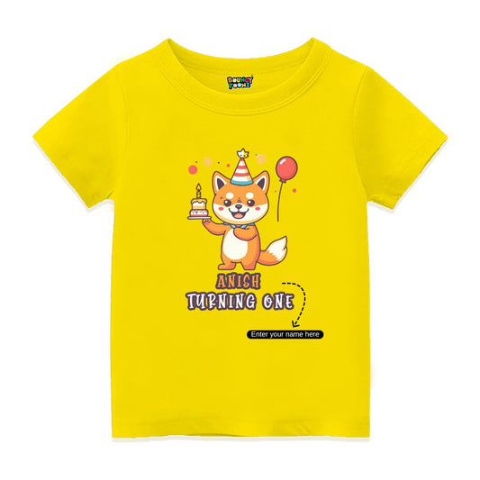 Turning One Kitty Kids Personalised Tshirts