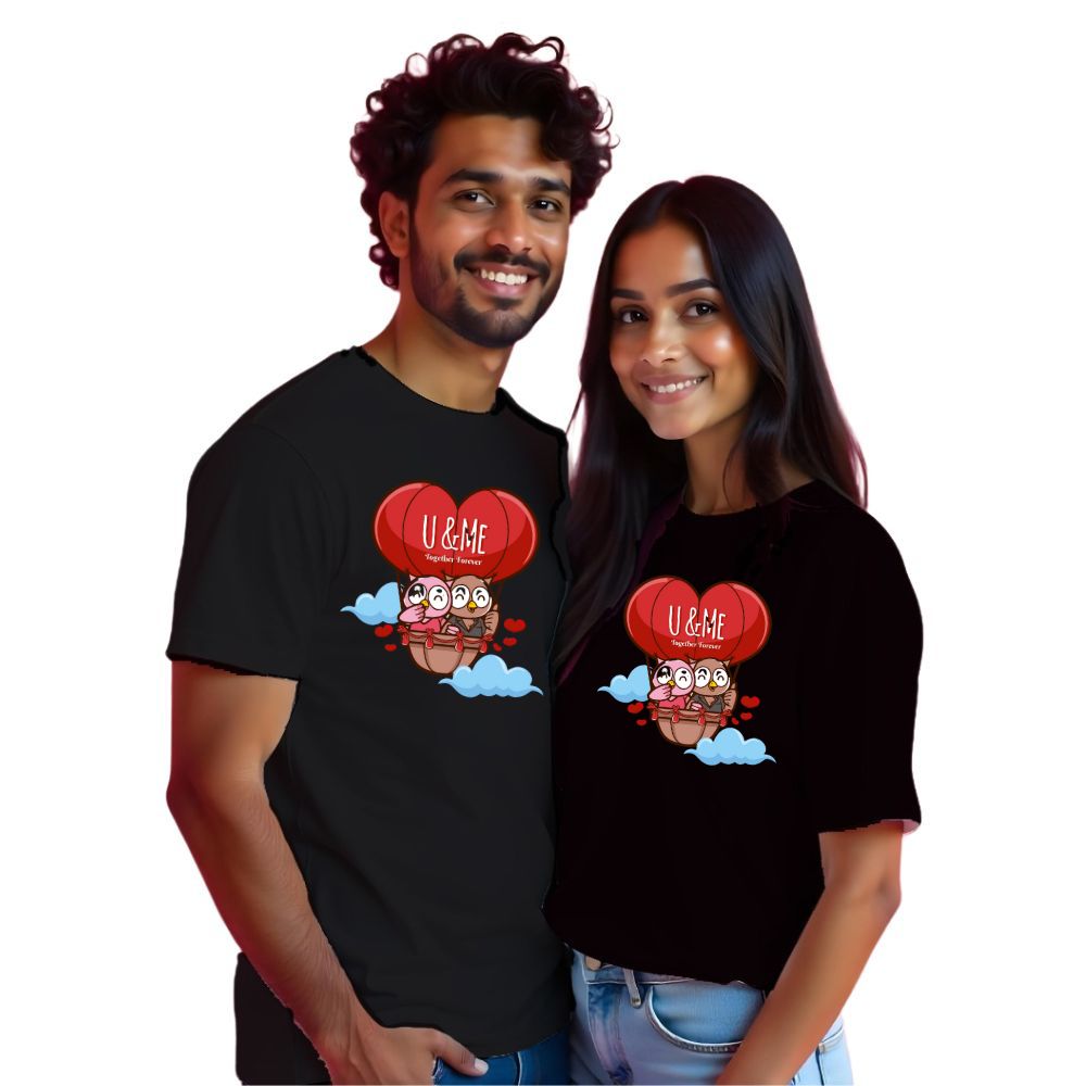 U and Me Hot air Baloon Couple Tshirts