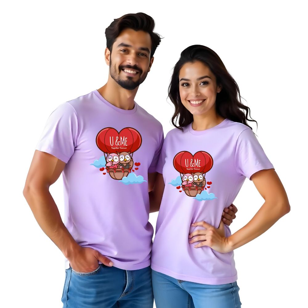 U and Me Hot air Baloon Couple Tshirts