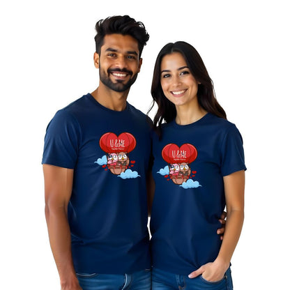 U and Me Hot air Baloon Couple Tshirts