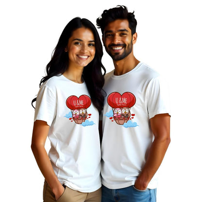 U and Me Hot air Baloon Couple Tshirts