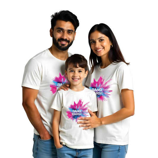 Celebrate Rang Barse Together – Matching Family T-Shirts for All Ages
