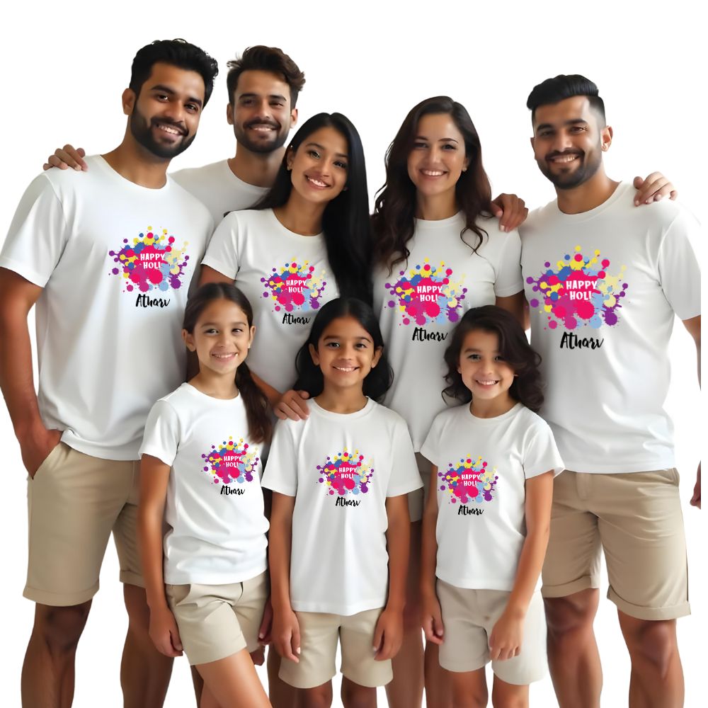 Group Happy Holi Tees – Perfect for Friends, Family, and Fun Holi Celebrations
