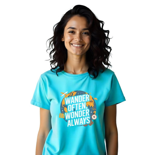 Wander Often Wonder Always - Adventurous Women Casual Tees