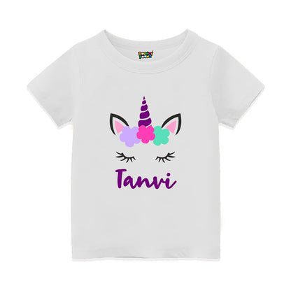 Personalised Unicorn Theme Tshirt for Kids