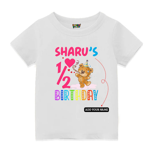Half Birthday Print Kids T-Shirt