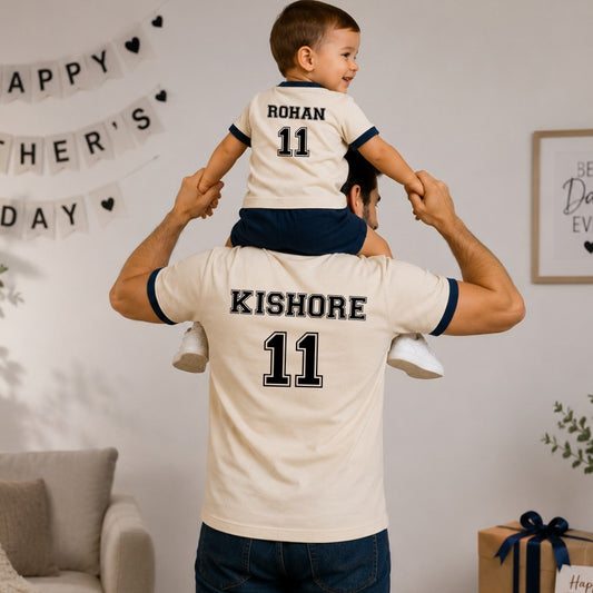 Jersey Style Father and Kids Matching Jerseys