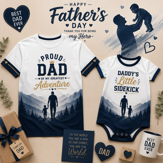 Sports Jersey Matching T-Shirts for Dad and Kids