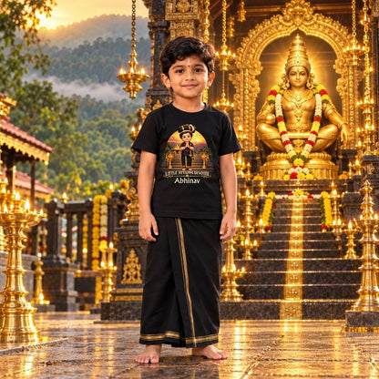 Kids Ayyappa Devotional T-Shirt with Custom Name | First Yatra