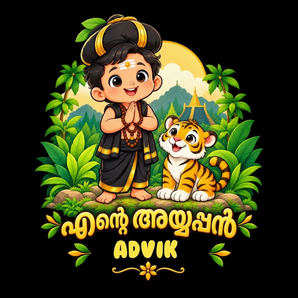 Personalized Sabarimala T-Shirt for Kids | Ayyappa Name Print Tee