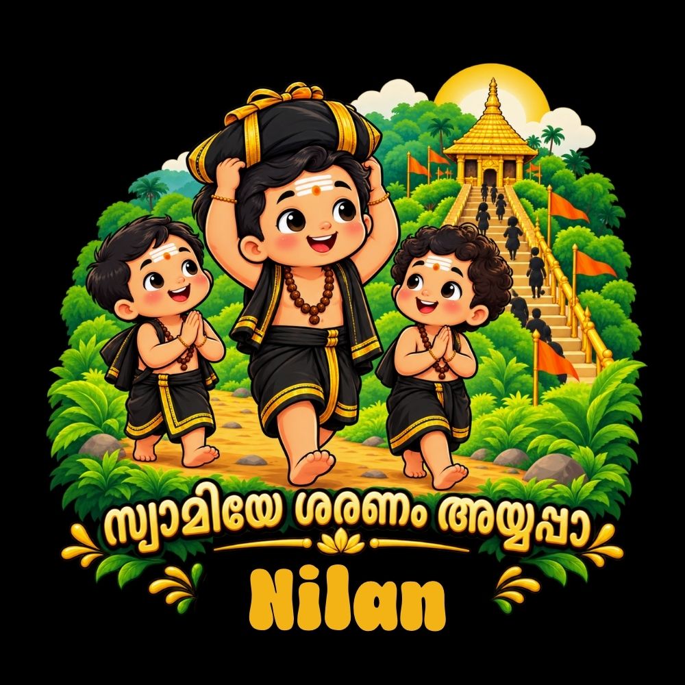 Little Ayyappa Devotee T-Shirt for Kids | Personalized First Yatra