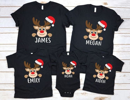 Reindeer Customised Matching Family Tshirts