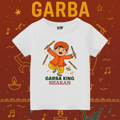 White Kids t-shirt with Garba King text