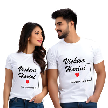 Name Customised Couple Tshirts