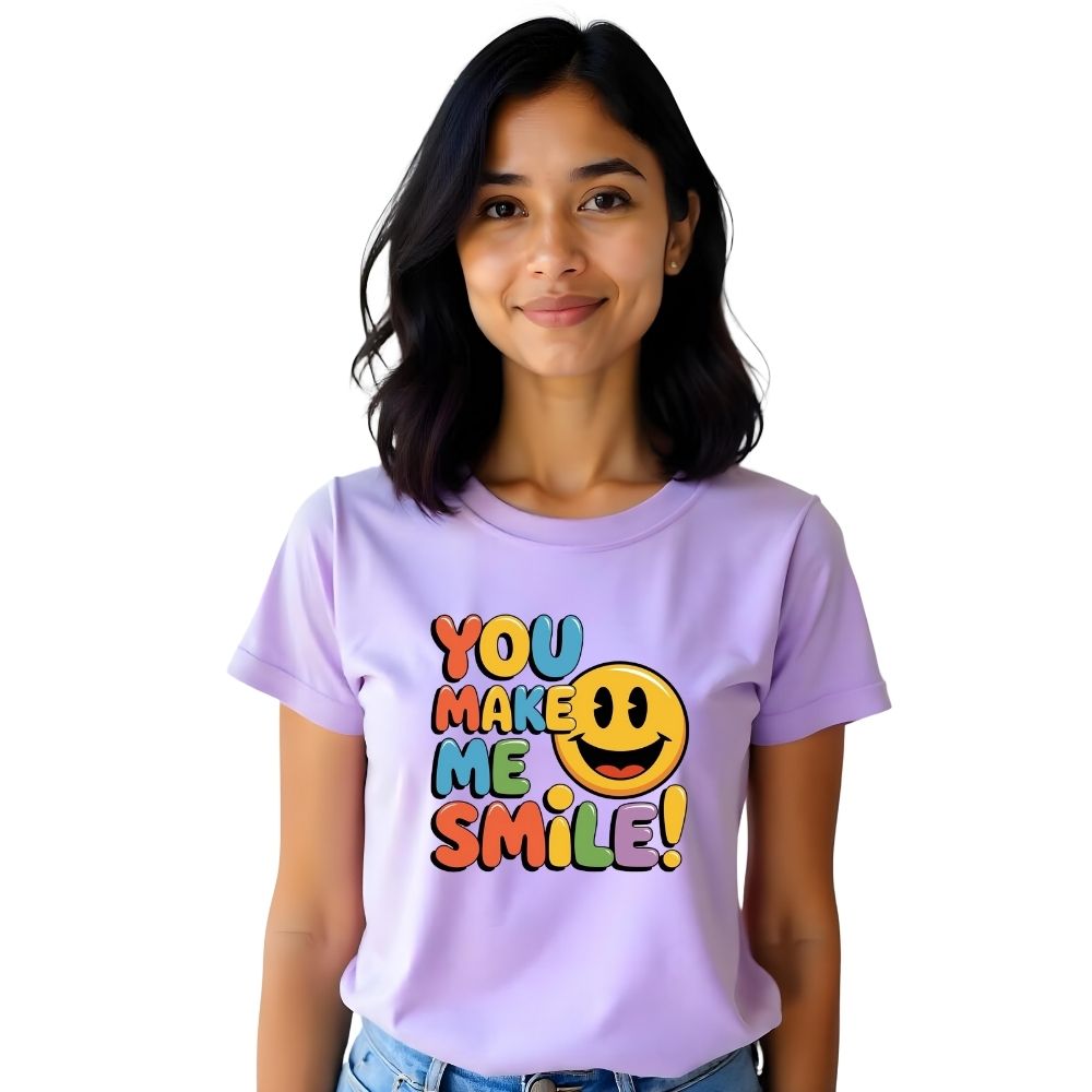 You Make Me Smile - Heartfelt & Cheerful Women's Casual Tees