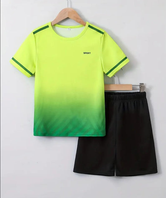 Yellow Green and Black Sports Jersey for Kids 