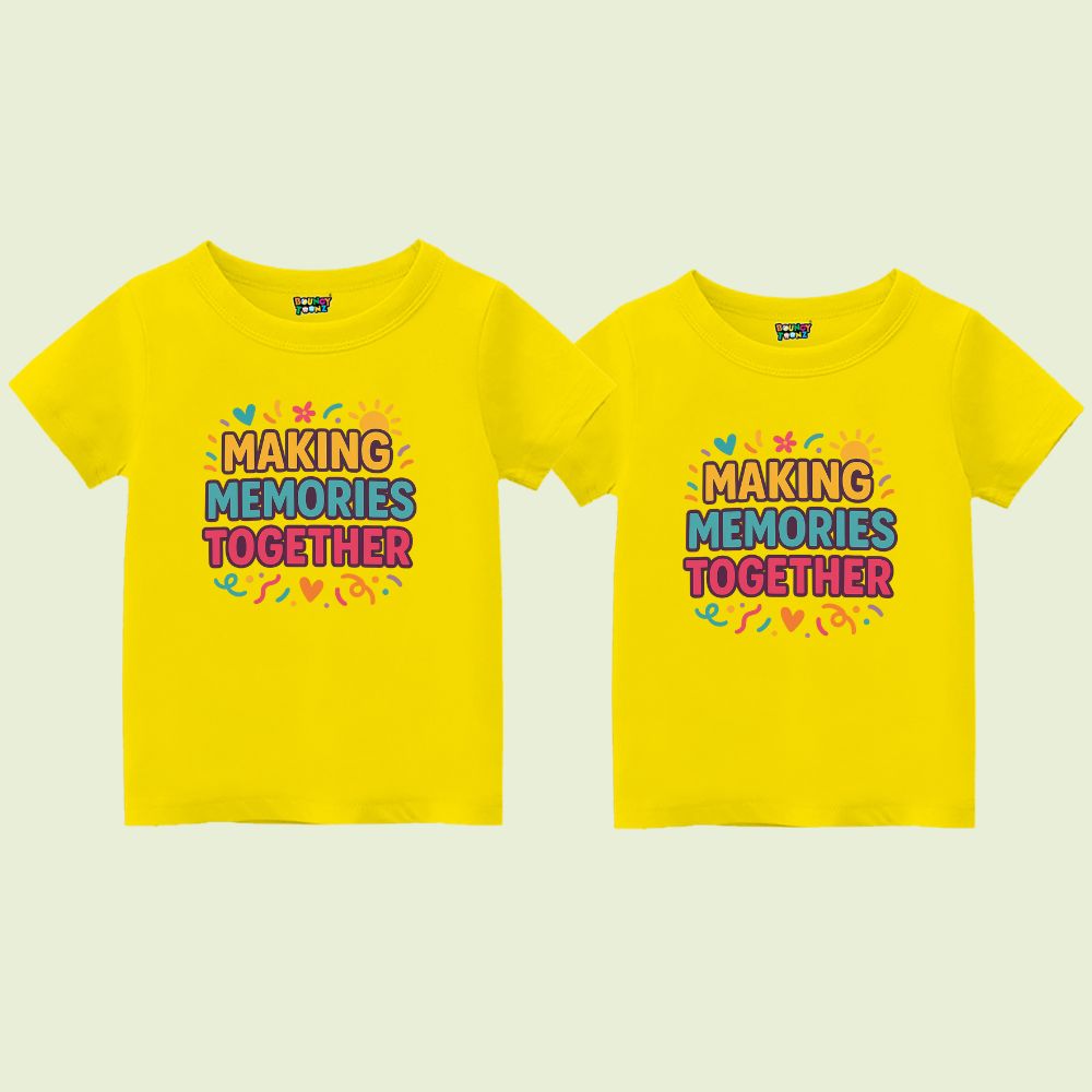 Yellow t-shirts with 'Making Memories Together' text 