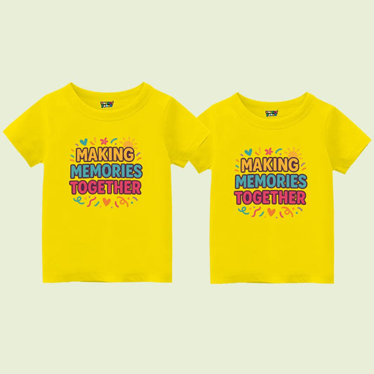 Yellow t-shirts with 'Making Memories Together' text 