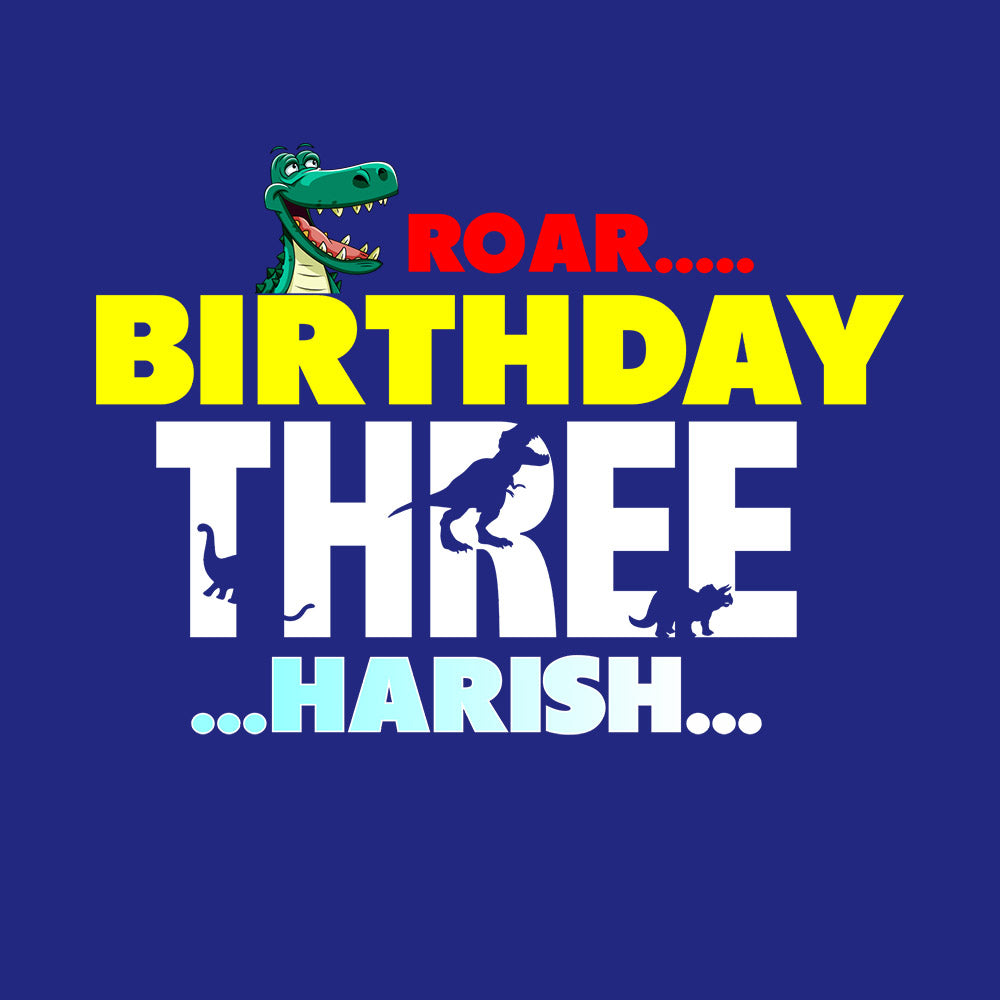 Dino Themed Name/Age Personalised Theme Tshirts for Kids