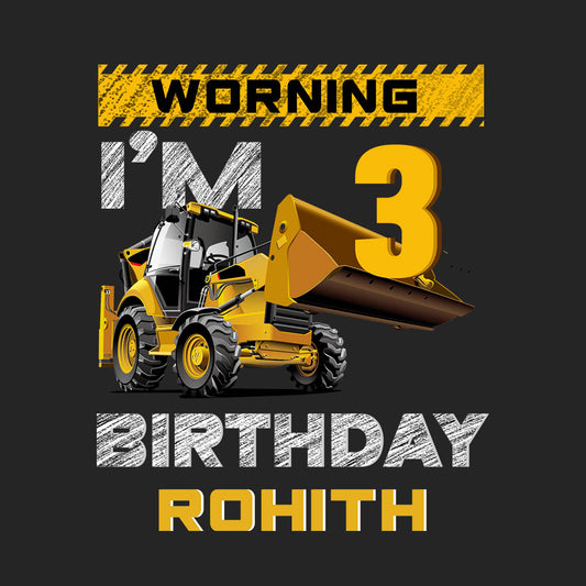 Construction Theme Tshirts for Kids - Customisable