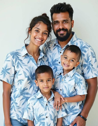 Tropical Leafy Shirts for Family Vacations Getogether and Photoshoots