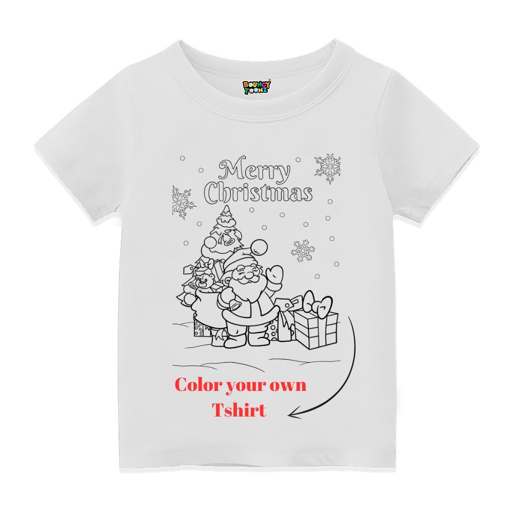 Merry Christmas Color Your Tee - White