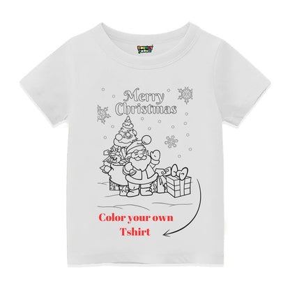 Merry Christmas Color Your Tee - White