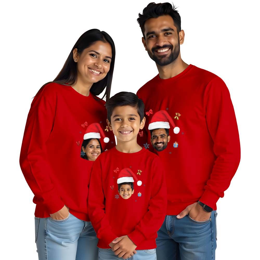 Christmas Hat Photo Printed Christmas Sweatshirts