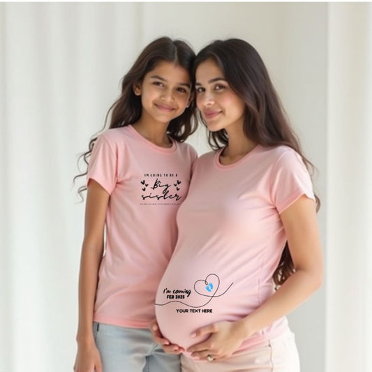 Big Sister and Mommy Pregnant Women's Maternity T Shirt Combo