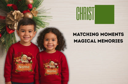 Kids "Holly Jolly Vibes" Retro Christmas Siblings Sweatshirt