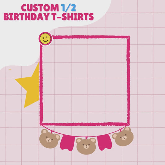 Dino Theme Half Birthday Print Kids T-Shirt - PeanutBrown