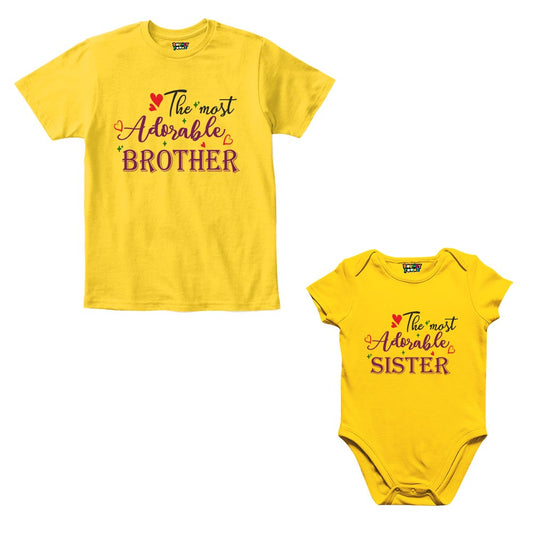 Adorable Brother Sister Sibling Romper With Tshirt