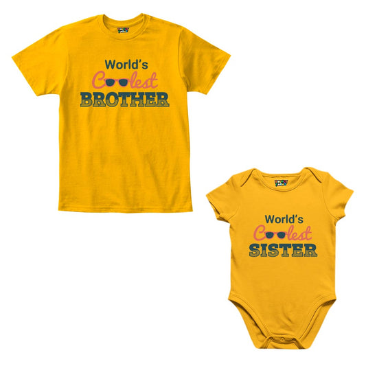 Coolest Brother Sister Sibling Romper With Tshirt