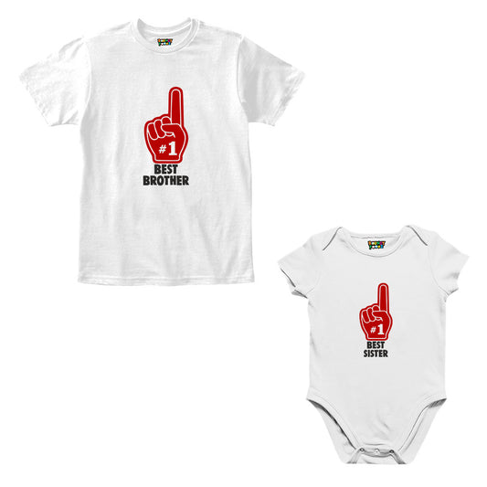 No.1 Brother Sister Sibling Romper With Tshirt