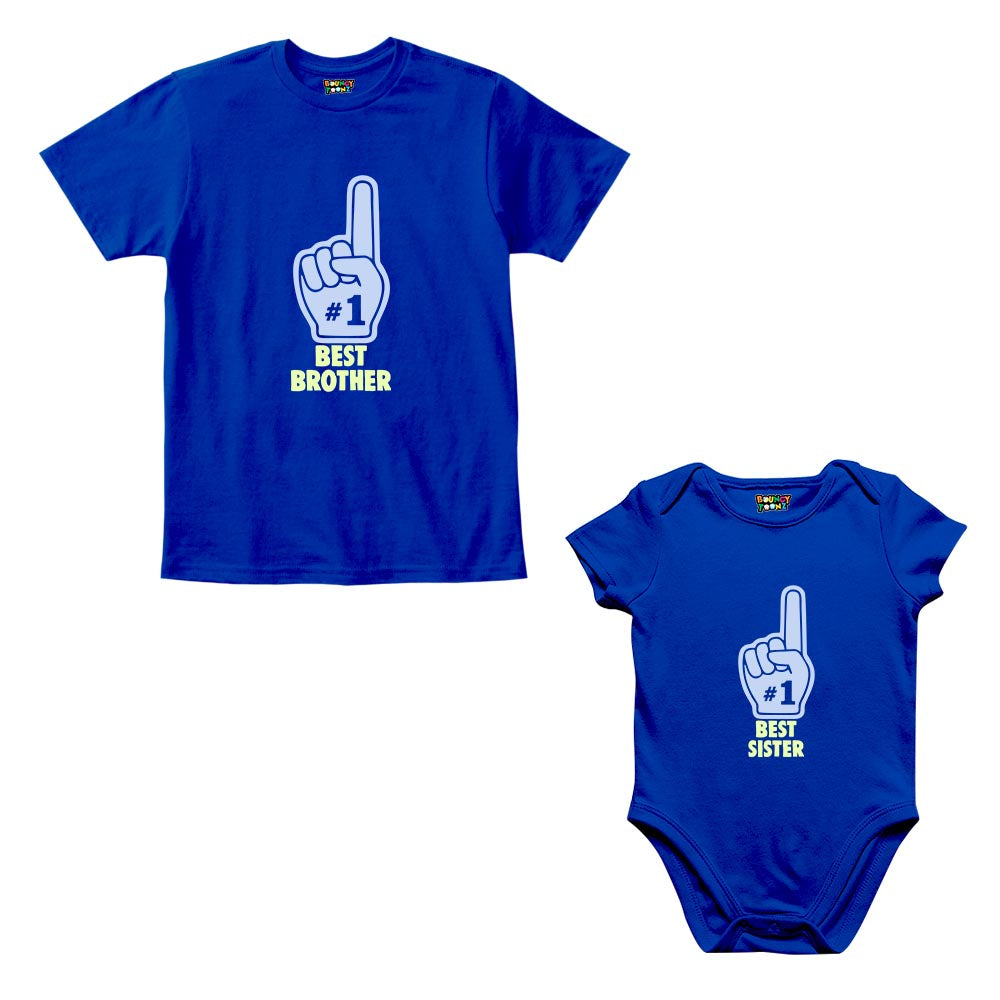 No.1 Brother Sister Sibling Romper With Tshirt