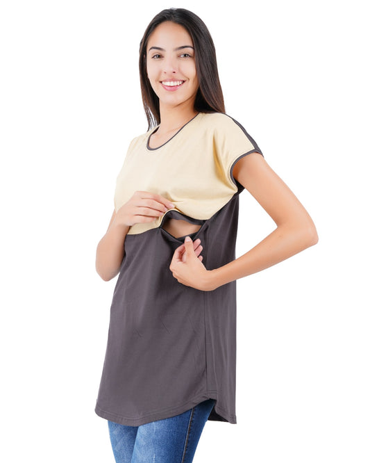 stone grey feeding maternity tshirt