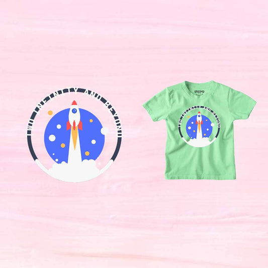 I Am Two Rocket Designed Birthday Theme Kids T-shirt