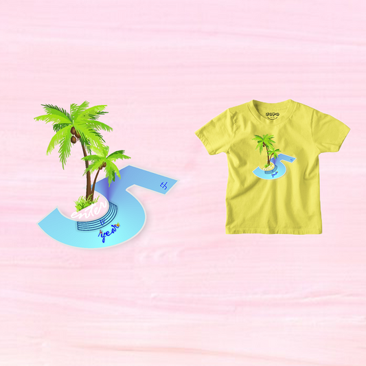 Beach Designed 5th Birthday Theme Kids T-shirt