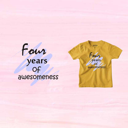Printed designed 4rd Birthday Theme Kids T-shirt