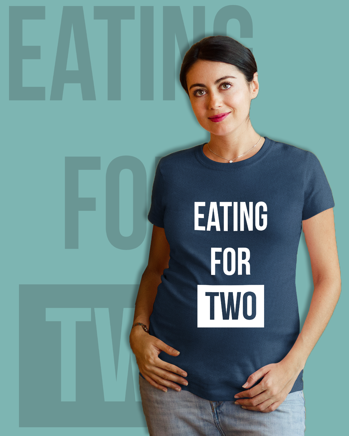 jopo maternity photoshoot ideas poses props indian pregnancy announcement quotes Proud Eating For Two Navy Blue