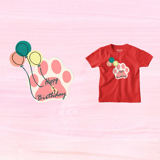 Balloon Design 5th Birthday Theme Kids T-shirt