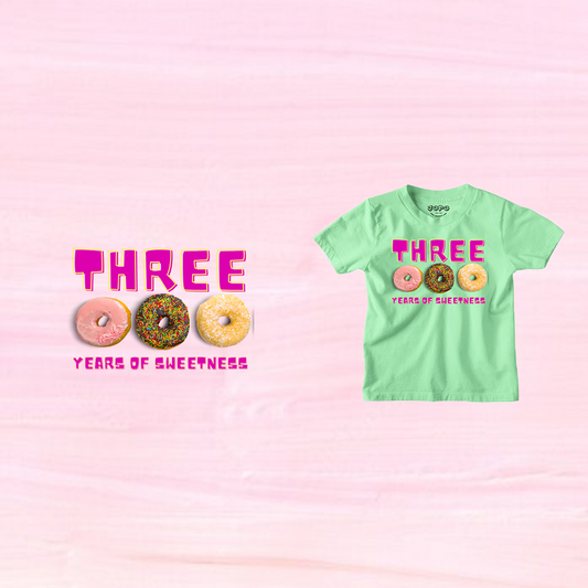 Years Of Sweetness 3rd Birthday Theme Kids T-shirt
